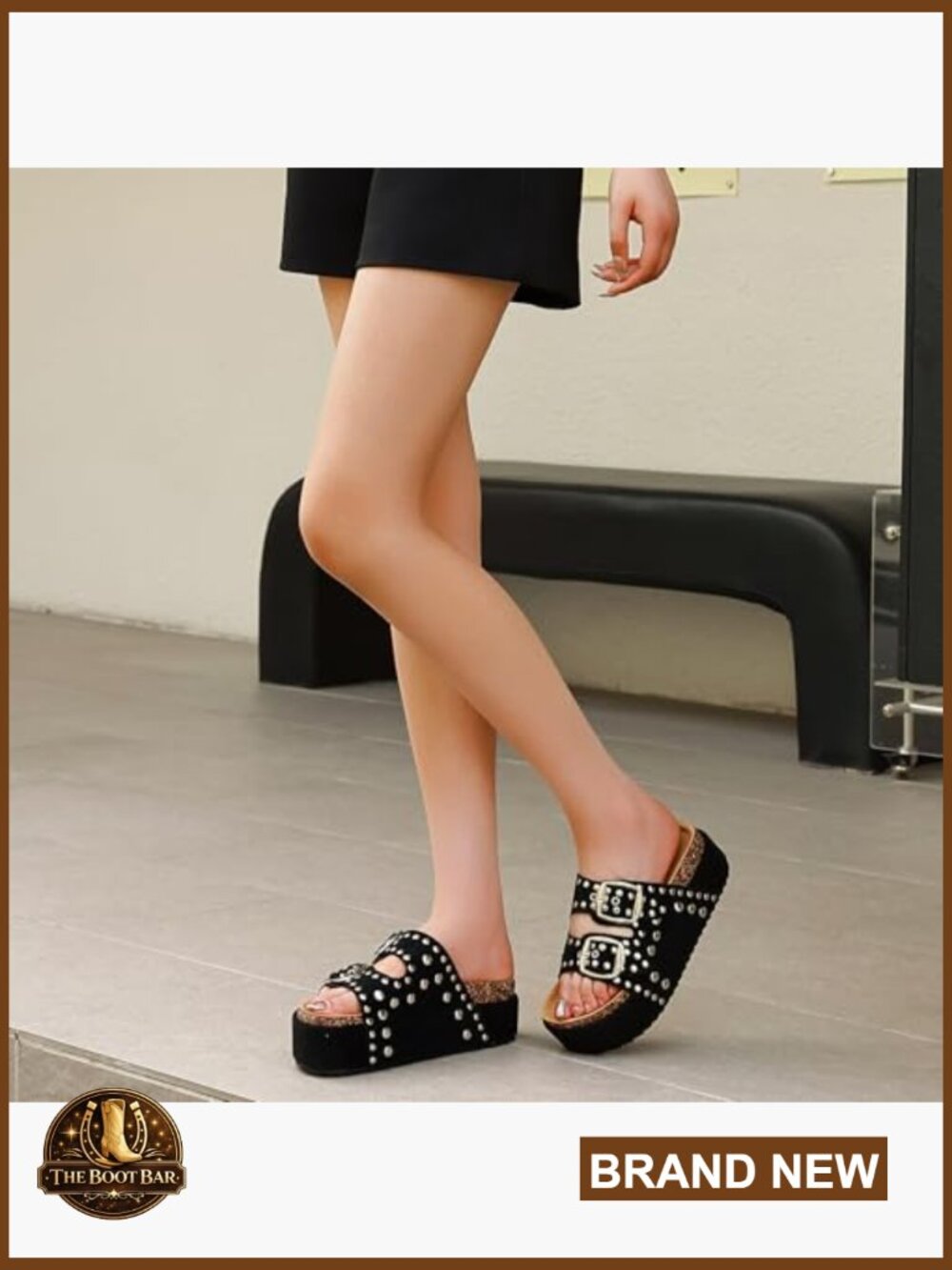 Suede Platform Sandals Slides Cushioned Non-slip Adjustable Straps Chunky - Picture 6 of 6